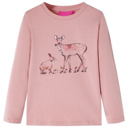Koszulka dziecięca z długimi rękawami, jeleń i królik, różowa, 104 Lumarko! Lumarko! 