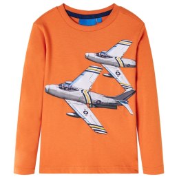 Koszulka dziecięca z długimi rękawami, samolot, ciemny pomarańcz, 116 Lumarko! Lumarko! 