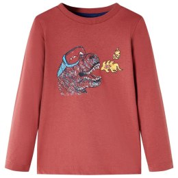 Koszulka dziecięca z długimi rękawami, dinozaur, palona czerwień, 116 Lumarko! Lumarko! 