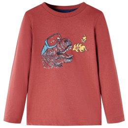 Koszulka dziecięca z długimi rękawami, dinozaur, palona czerwień, 92 Lumarko! Lumarko! 