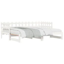 Łóżko rozsuwane, białe, 2x(90x190) cm, lite drewno sosnowe Lumarko!