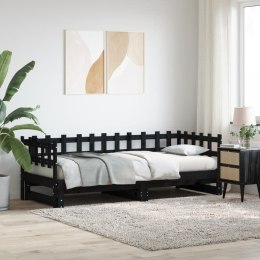Łóżko rozsuwane, czarne, 2x(80x200) cm, lite drewno sosnowe Lumarko!