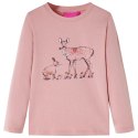 Koszulka dziecięca z długimi rękawami, jeleń i królik, różowa, 128 Lumarko! 