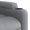 Rozkładany fotel masujący, jasnoszary, obity tkaniną Lumarko!
