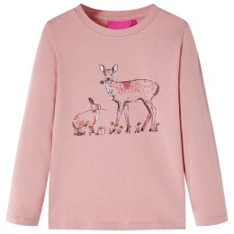 Koszulka dziecięca z długimi rękawami, jeleń i królik, różowa, 92 Lumarko! Lumarko! 