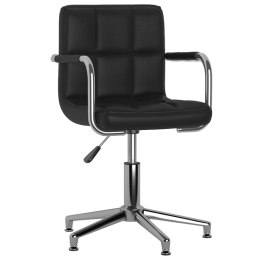 Obrotowe krzesło biurowe, czarne, obite sztuczną skórą Lumarko!