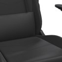 Masujący fotel gamingowy z podnóżkiem, czarny, sztuczna skóra Lumarko!