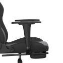 Masujący fotel gamingowy z podnóżkiem, czarny, sztuczna skóra Lumarko!