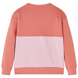 Bluza dziecięca z blokami kolorów i kotkiem, różowa, 140 Lumarko! 