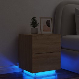 Szafka nocna z LED, kolor dąb sonoma, materiał drewnopochodny Lumarko!