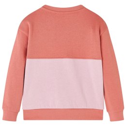 Bluza dziecięca z blokami kolorów i kotkiem, różowa, 104 Lumarko! Lumarko! 
