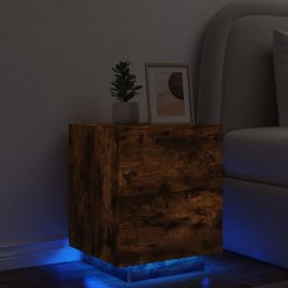 Szafka nocna z LED, przydymiony dąb, materiał drewnopochodny Lumarko!