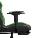 Fotel gamingowy z podnóżkiem, czarno-zielony, sztuczna skóra Lumarko!