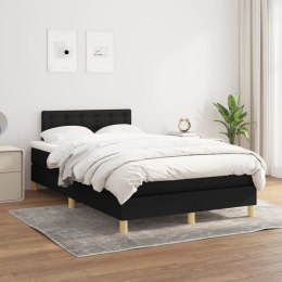 Łóżko kontynentalne z materacem, czarne, tkanina, 120x200 cm