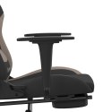 Obrotowy fotel gamingowy z podnóżkiem, czarny i taupe, tkanina Lumarko!