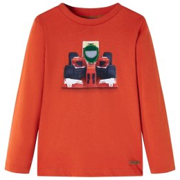Koszulka dziecięca z długimi rękawami, z autem, pomarańczowa, 116 Lumarko! 