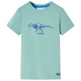 Koszulka dziecięca z krótkimi rękawami, z dinozaurem, jasne khaki, 116 Lumarko! Lumarko! 