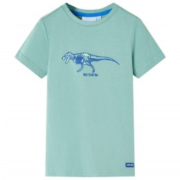 Koszulka dziecięca z krótkimi rękawami, z dinozaurem, jasne khaki, 92 Lumarko! 