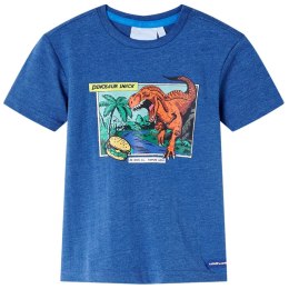 Koszulka dziecięca z dinozaurem, ciemnoniebieski melanż, 116 Lumarko! Lumarko! 