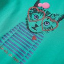 Koszulka dziecięca z długimi rękawami, z kotem, jasnozielona, 116 Lumarko! 