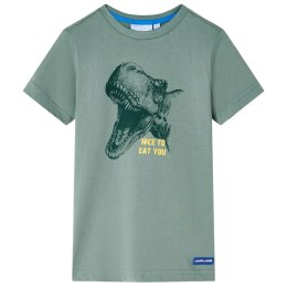 Koszulka dziecięca z krótkimi rękawami, z dinozaurem, khaki, 128 Lumarko! Lumarko! 