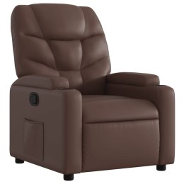 Fotel rozkładany, brązowy, sztuczna skóra Lumarko!
