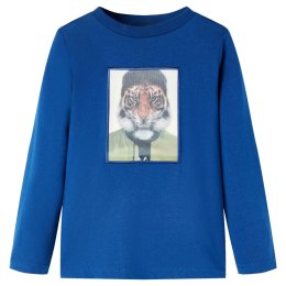 Koszulka dziecięca z długimi rękawami, tygrys, ciemnoniebieska, 92 Lumarko! 