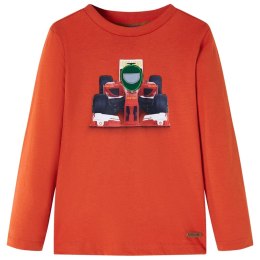 Koszulka dziecięca z długimi rękawami, z autem, pomarańczowa, 92 Lumarko! 