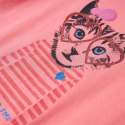 Koszulka dziecięca z długimi rękawami, z kotem, różowa, 128 Lumarko! Lumarko! 