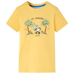 Koszulka dziecięca z krótkimi rękawami, z małpką, jasna ochra, 116 Lumarko! 