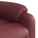Rozkładany fotel masujący, winna czerwień, obity sztuczną skórą Lumarko!