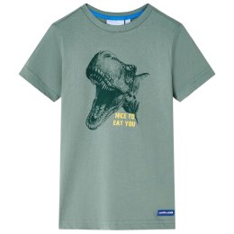 Koszulka dziecięca z krótkimi rękawami, z dinozaurem, khaki, 140 Lumarko! Lumarko! 