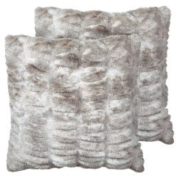 2 poduszki dekoracyjne włochacze 45 x 45 cm szare MACODES Lumarko!