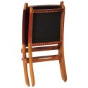 Krzesło składane, ciemnobrązowe, skóra naturalna Lumarko!