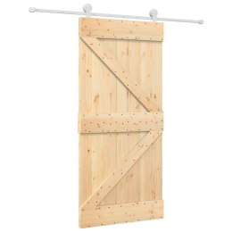 Drzwi przesuwne z osprzętem, 95x210 cm, lite drewno sosnowe Lumarko! Lumarko! 