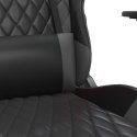 Fotel gamingowy z podnóżkiem, czarno-szary, sztuczna skóra