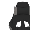 Fotel gamingowy z podnóżkiem, czarno-jasnoszary, tkanina Lumarko!