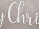 Poduszka dekoracyjna z frędzlami motyw świąteczny welurowa 30 x 50 cm szara LITHOPS Lumarko!