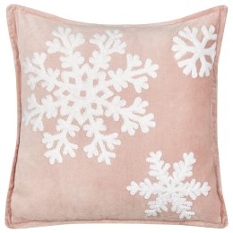 Poduszka motyw świąteczny welurowa 45 x 45 cm różowa MURRAYA Lumarko!