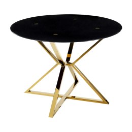 Stół do jadalni szklany okrągły ⌀ 105 cm czarny ze złotym BOSCO Lumarko!