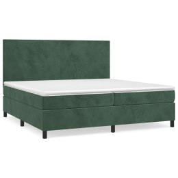 Łóżko kontynentalne z materacem, zielone, aksamit, 200x200 cm Lumarko! 