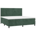 Łóżko kontynentalne z materacem, zielone, aksamit, 200x200 cm Lumarko! 