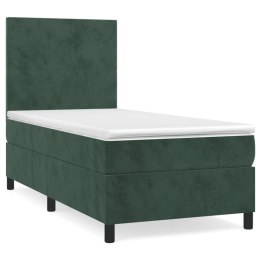 Łóżko kontynentalne z materacem, zielone, aksamit, 100x200 cm Lumarko! 