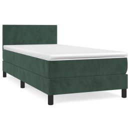 Łóżko kontynentalne z materacem, zielone, aksamit, 90x200 cm Lumarko! 