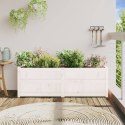 Donica ogrodowa, biała, 150x50x50 cm, lite drewno sosnowe Lumarko! 