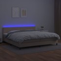 Łóżko kontynentalne, materac i LED cappuccino 200x200 cm Lumarko!