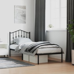Metalowa rama łóżka z wezgłowiem, czarna, 80x200 cm Lumarko!
