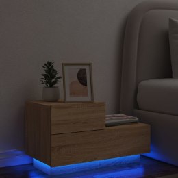 Szafka nocna z oświetleniem LED, dąb sonoma, 70x36x40,5 cm Lumarko!