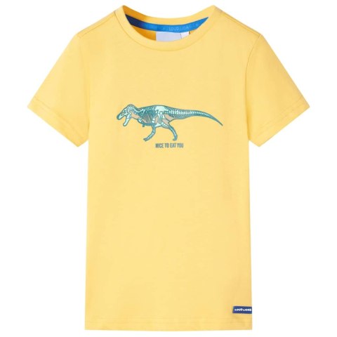 Koszulka dziecięca z dinozaurem, jasna ochra, 92 Lumarko! Lumarko!