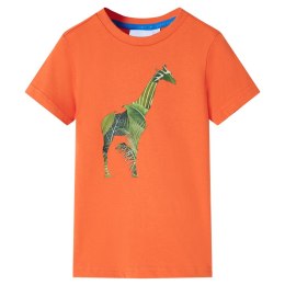 Koszulka dziecięca z nadrukiem żyrafy, jaskrawy pomarańcz, 104 Lumarko!